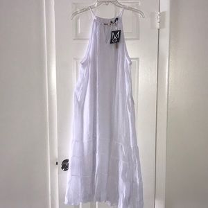 Mlle Gabrielle White Sundress with Gold accessories